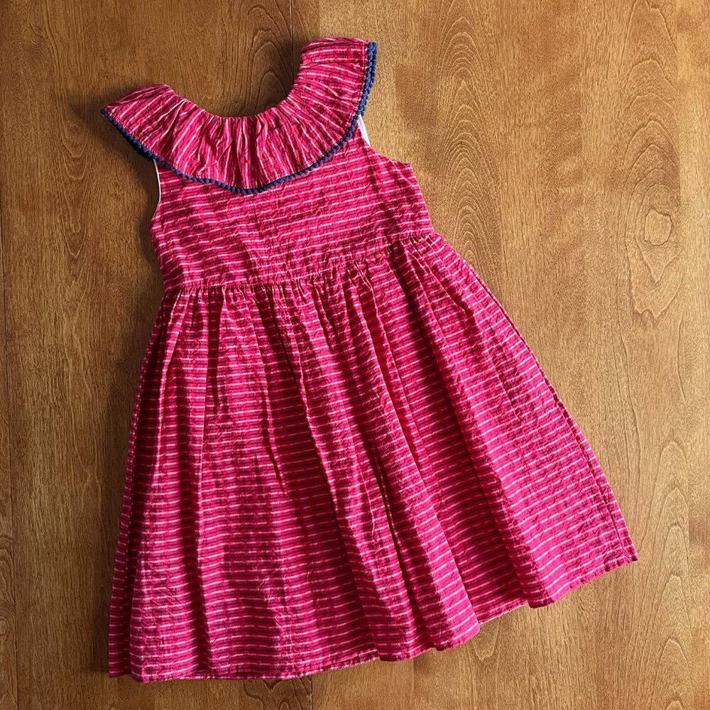 Laura Ashley red and navy blue dress 5